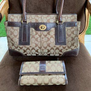 Coach Satchel Bag With Matching Wallet.